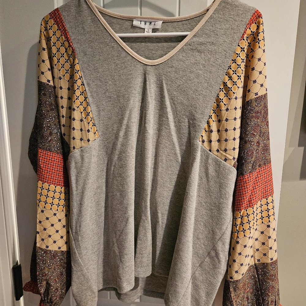 THML Patchwork Mixed Media Bouse